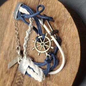 Anchors away sailor boat wheel bracelelet B1931